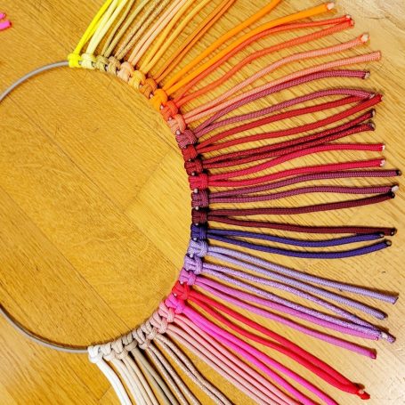 Paracord- Farbauswahl von Phoebeleinen in rot gelbtönen