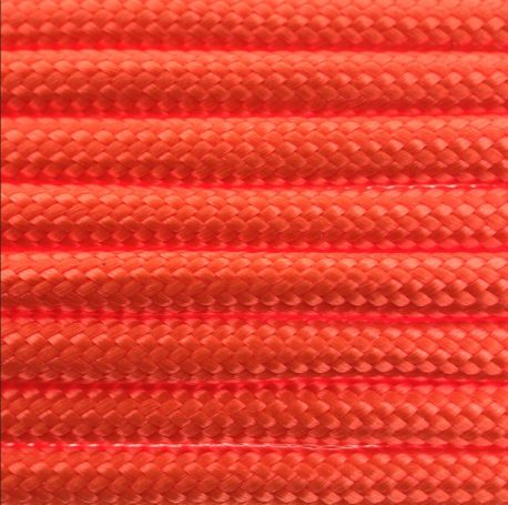 Paracord in Farbe Neon Orange – geeignet für handgefertigte Hundeleinen und Halsbänder
