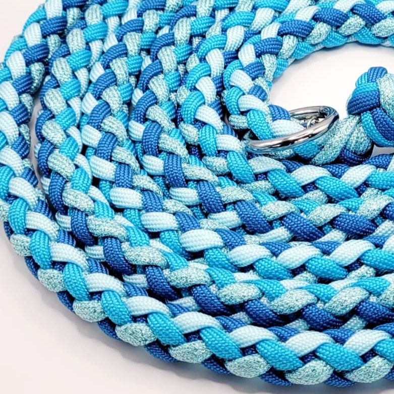 Handgemachte, geflochtene Hundeleine aus robustem Material – langlebig, stilvoll und ideal für Spaziergänge und Training.